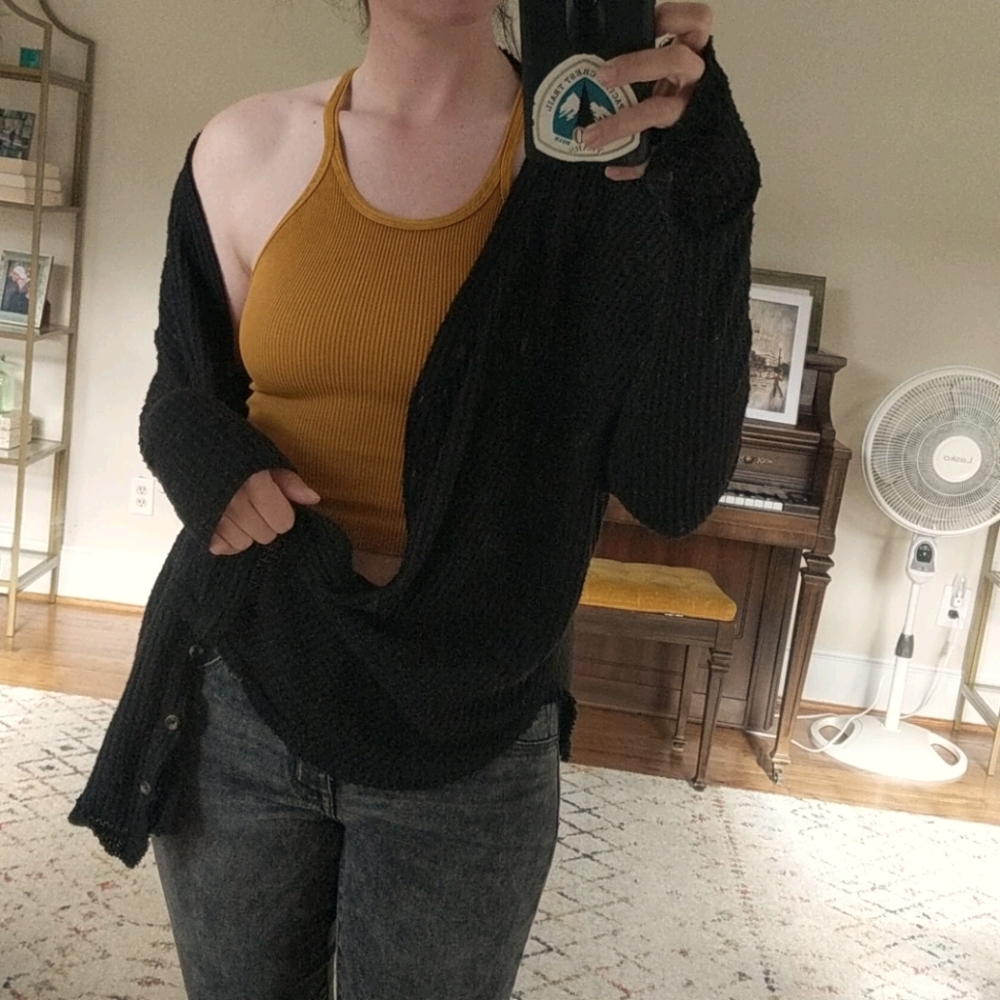 Out from Under waffle cardigan buttonup
